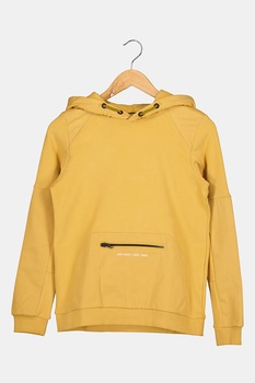 Jack&Jones, Hanorac cu buzunar frontal cu fermoar, Galben mustar Jack&Jones, Hanorac cu buzunar frontal cu fermoar, Galben mustar