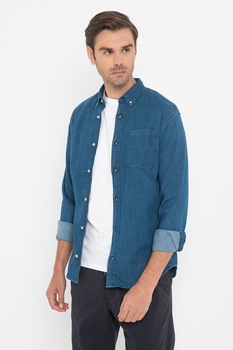 Jack&Jones, Camasa slim fit de denim, Albastru Jack&Jones, Camasa slim fit de denim, Albastru