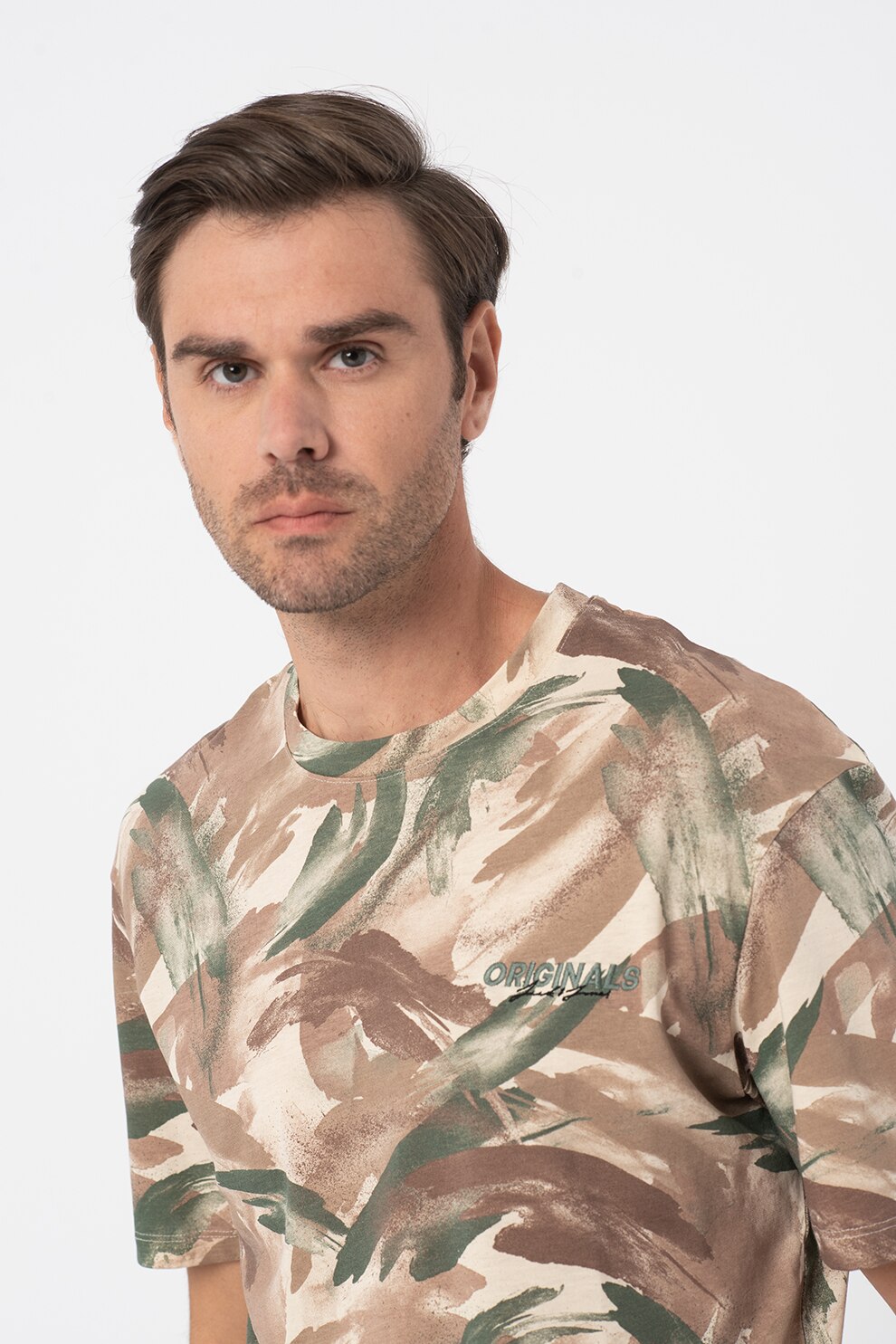 Jack&Jones, Tricou relaxed fit Camino, Maro/Verde