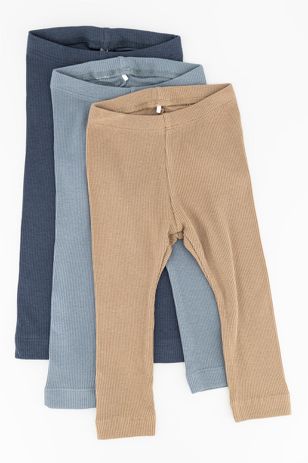 NAME IT, Set de colanti din amestec de modal - 3 perechi, Albastru prafuit/bej, 74 CM