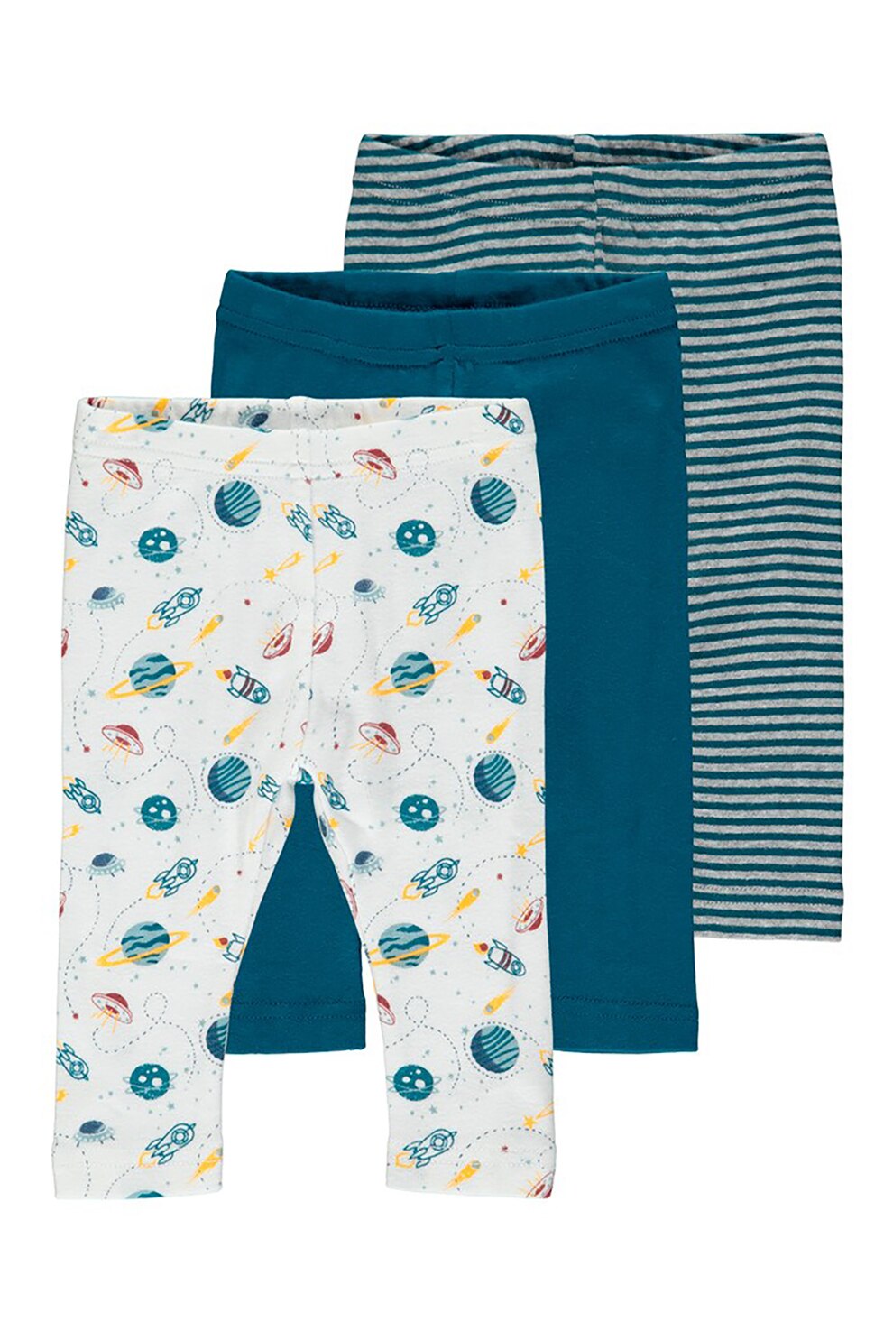 NAME IT, Set de colanti din bumbac organic cu model, 3 perechi, Albastru/Alb