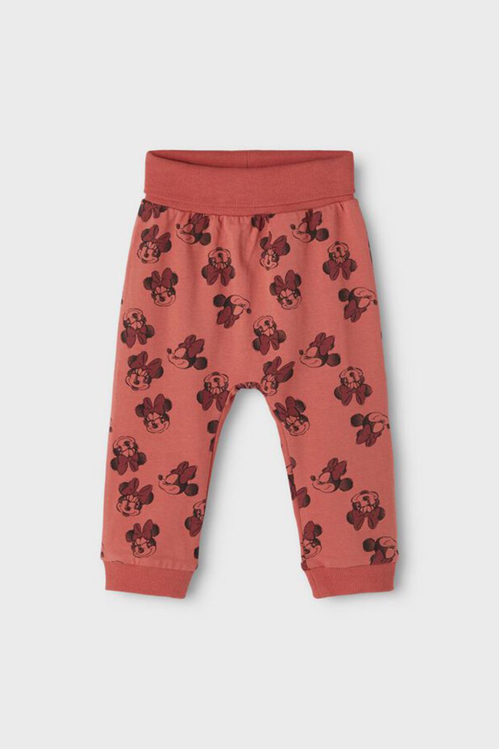 NAME IT, Pantaloni sport din amestec de bumbac organic cu Minnie Mouse, Rosu