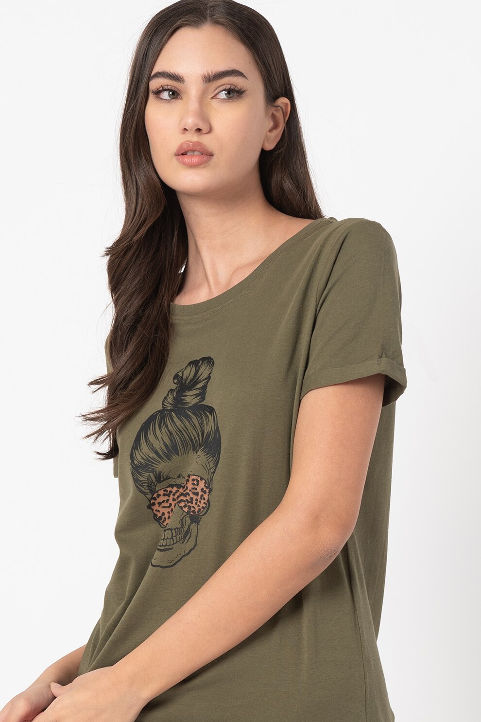 Only, Tricou cu imprimeu Silvia, Verde militar