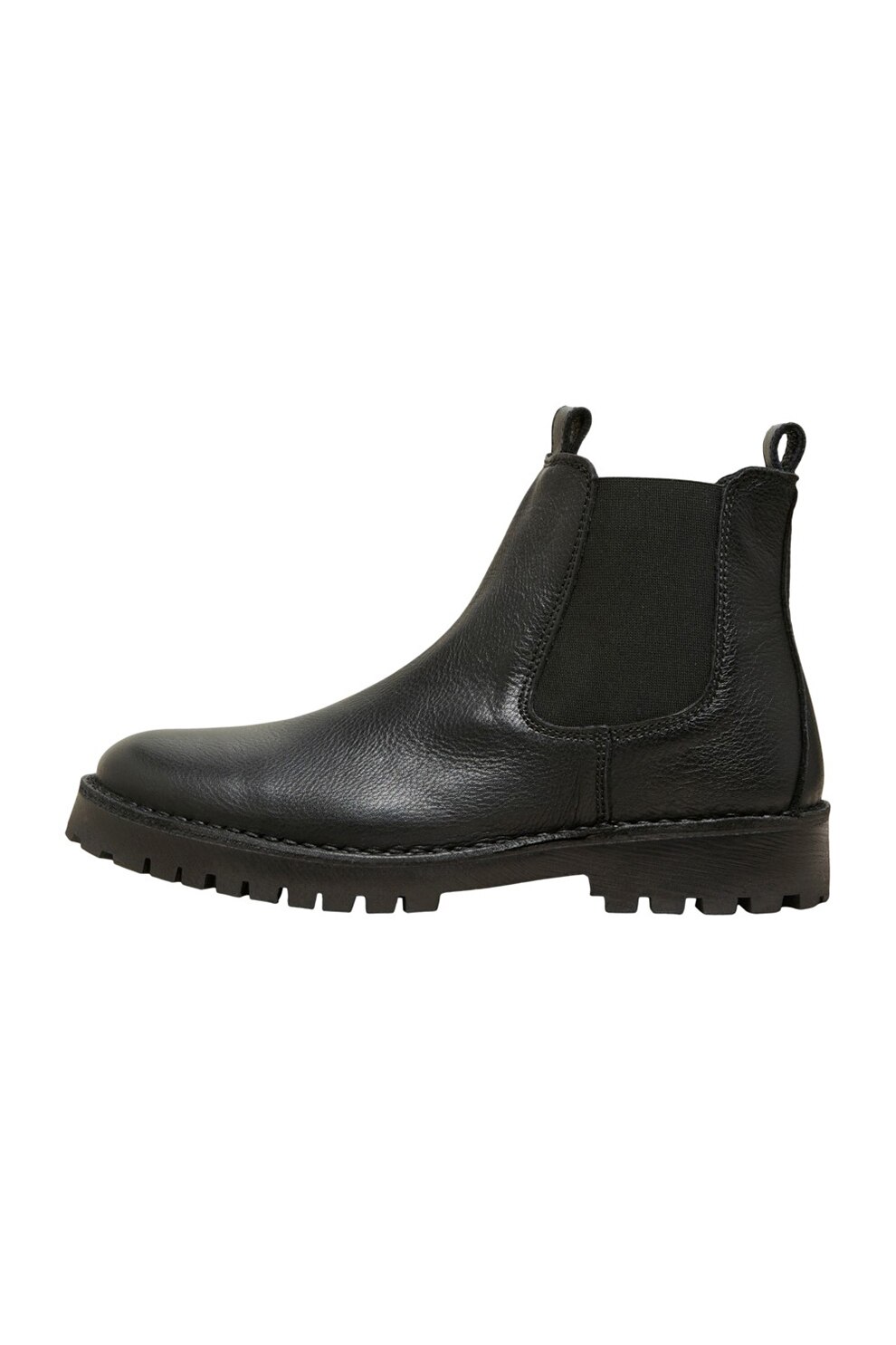 Selected Homme, Ghete Chelsea de piele, Negru, 45