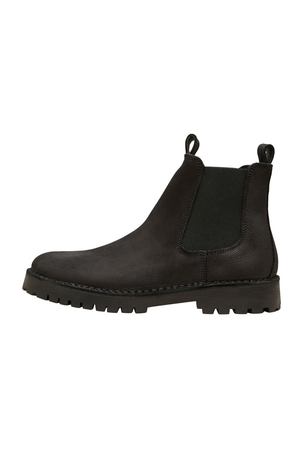 Selected Homme, Ghete Chelsea de piele nabuc, Negru stins