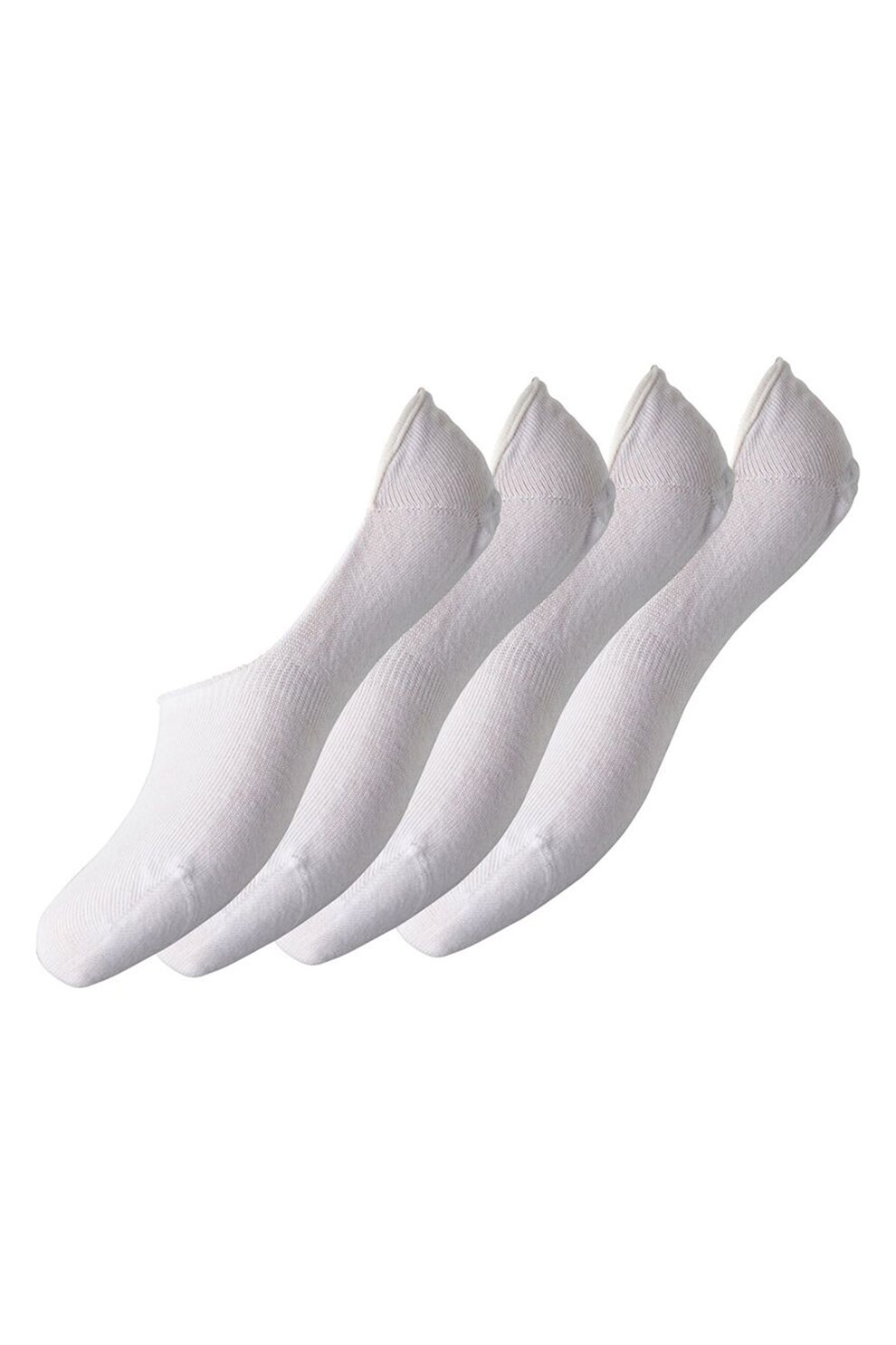 Pieces, Set de sosete foarte scurte din amestec de bumbac organic - 4 perechi, Alb