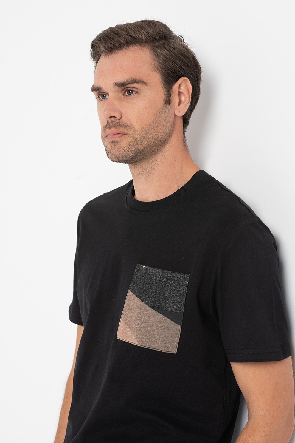 Only & Sons, Tricou cu buzunar aplicat pe piept Dale, Negru
