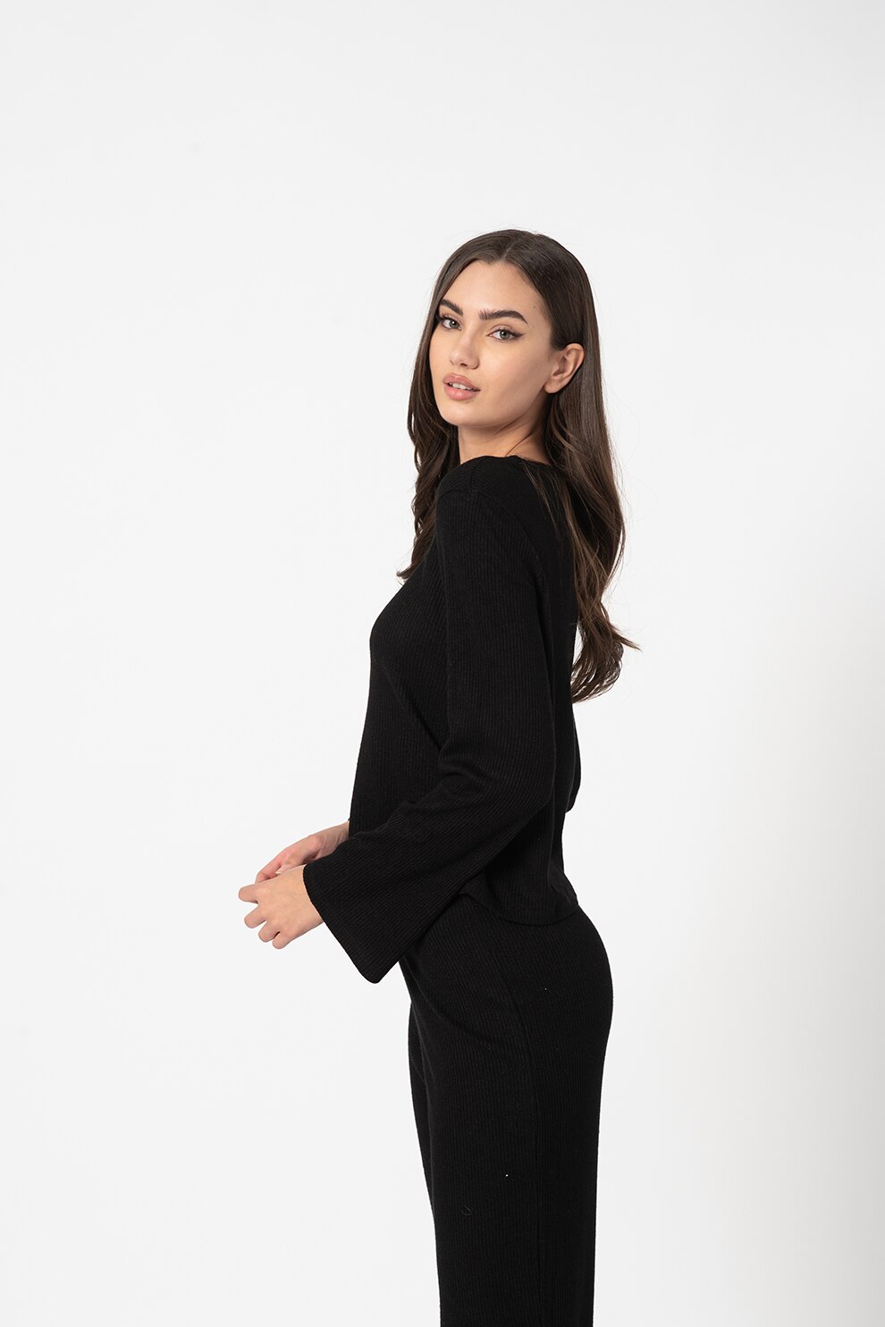 JdY, Bluza cu aspect striat Eskild, Negru