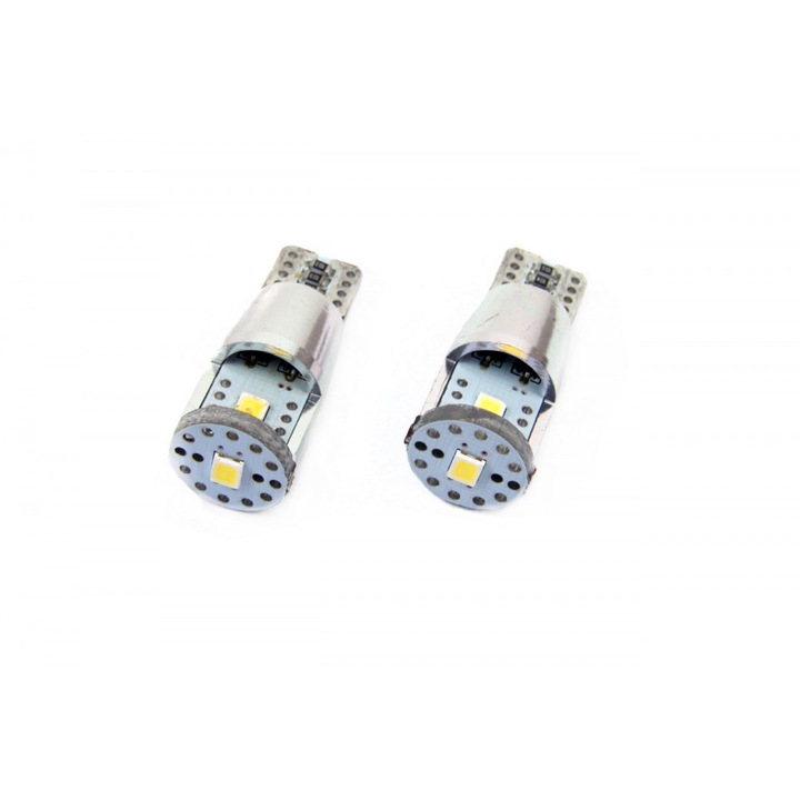 Készlet 2 x LED CANBUS 3SMD 2835 T10e (W5W) ALU fehér 12V / 24V