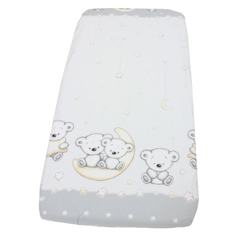Cearceaf Prichindel, patut, Ursulet sir gri, 120x60 cm