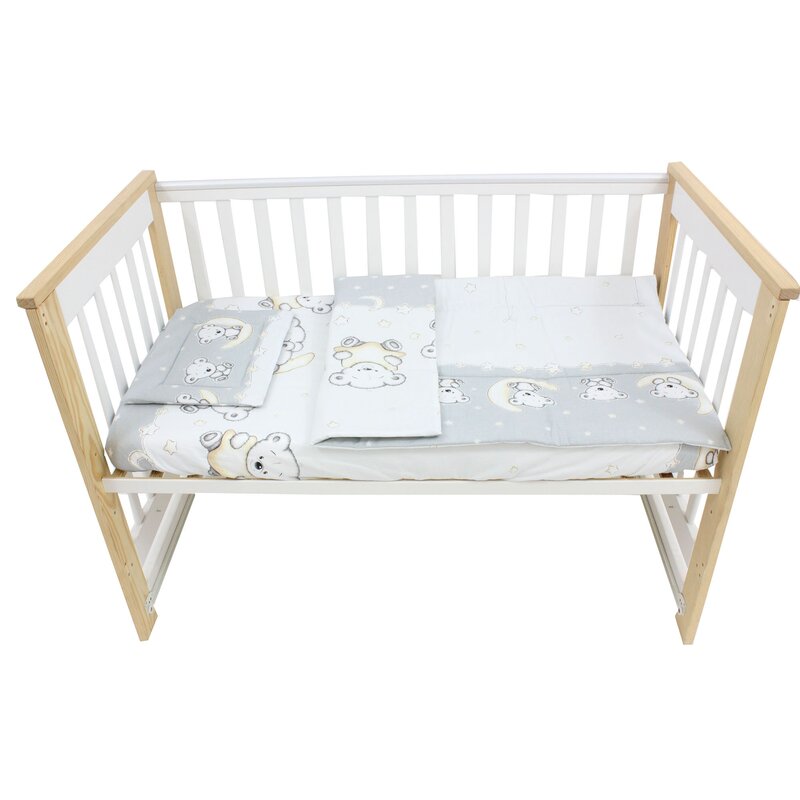 Lenjerie 3 piese, Prichindel, Ursulet sir gri,120x60cm
