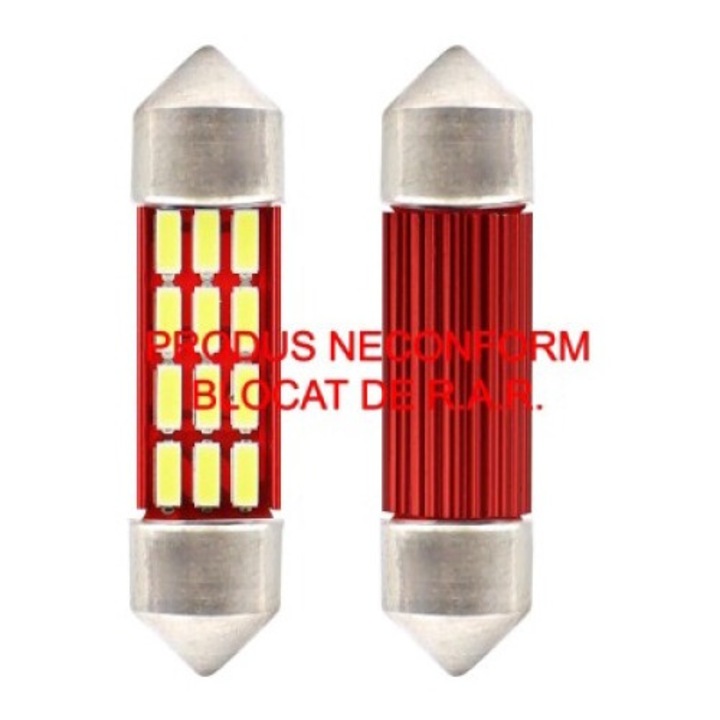 2 db autós izzó készlet, LED canbus sofit C5W