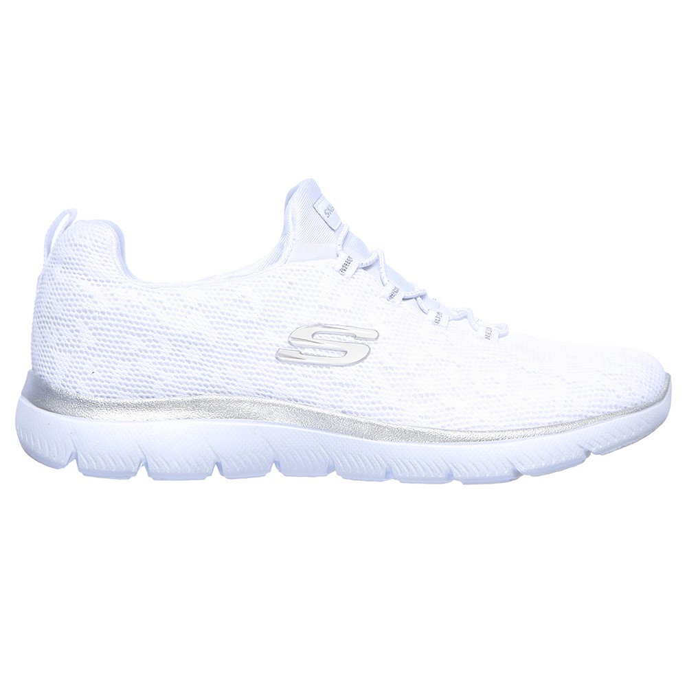 Pantofi sport Skechers Summit Leopard Spot, Plasa, Alb, Alb
