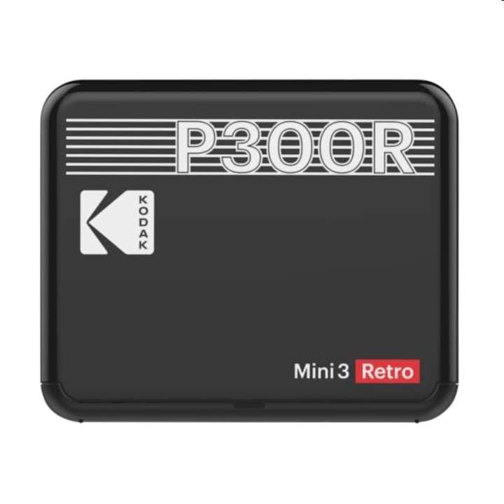 Фотопринтер Kodak Mini 3 Plus Retro, Формат на хартията 7,6 × 7,6 cm черно/бяло