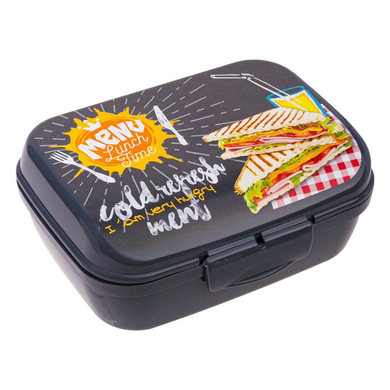 Recipient alimente Zola®, model negru Lunch Time , 1 L