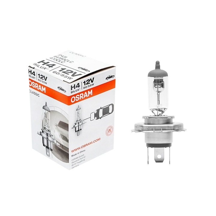 Bec halogen Osram H4 12V 60/55W BILUX P43T