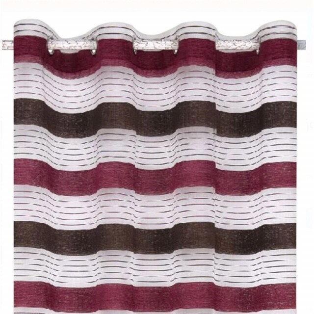 Perdea eleganta Pufo Red, model cu dungi, 140 x 250 cm