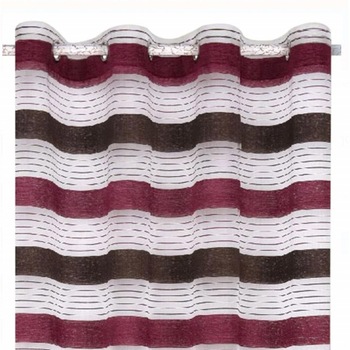 Perdea eleganta Pufo Red, model cu dungi, 140 x 250 cm Perdea eleganta Pufo Red, model cu dungi, 140 x 250 cm