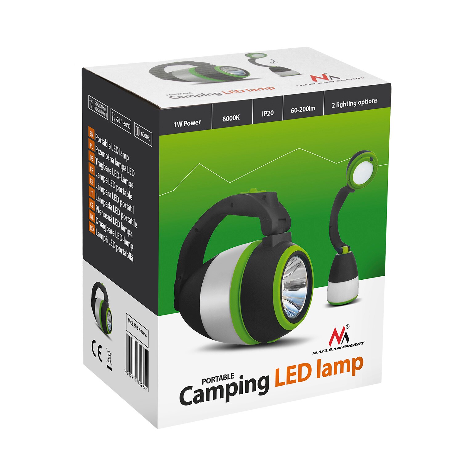 Lampa Led 3 in 1, Maclean MCE298, 17 x 14, negru-verde - eMAG.ro