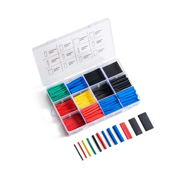 Set 560 buc tuburi termocontractibile pentru fire