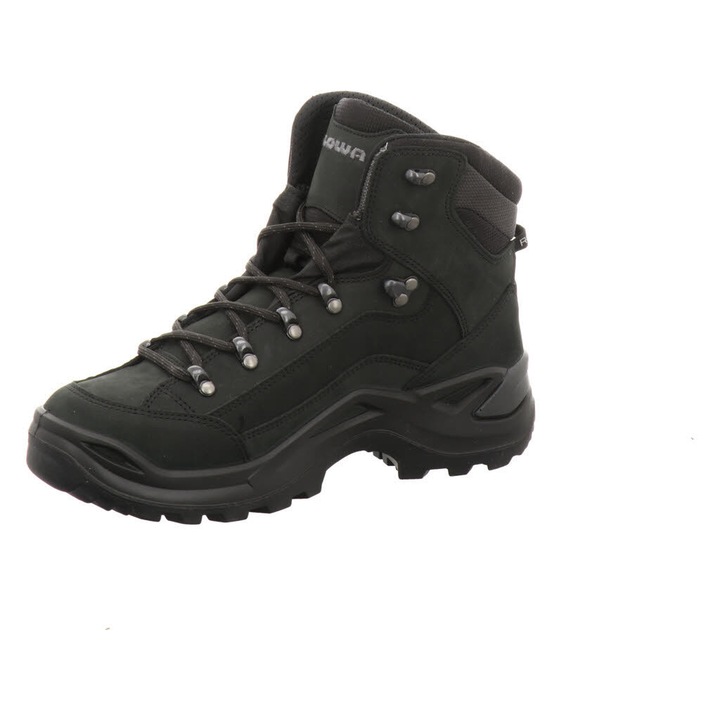 Ghete Lowa Renegade Mid Men GTX M, Material sintetic, Negru, Negru