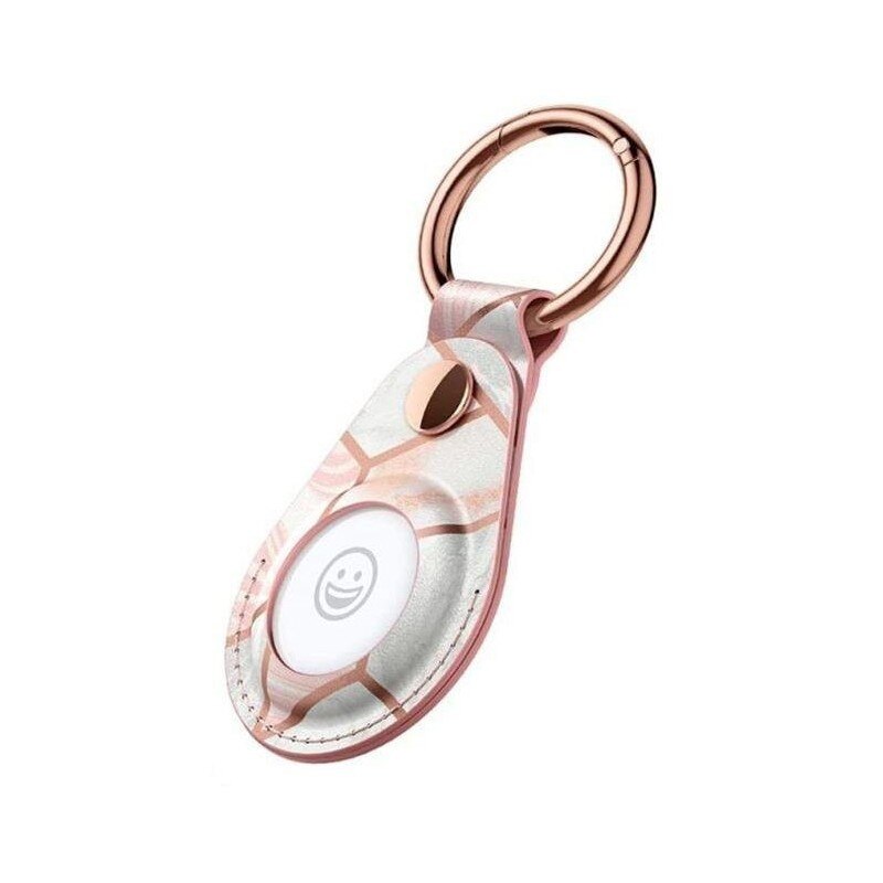 Husa Supcase Cosmo Leather Compatibila Apple Airtag, Piele Marble Roz