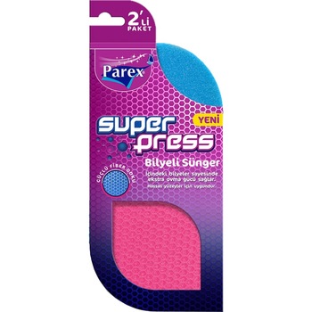 Set 2 bureti de vase Super Press, ros si albastru, 12x9x3 cm Set 2 bureti de vase Super Press, ros si albastru, 12x9x3 cm