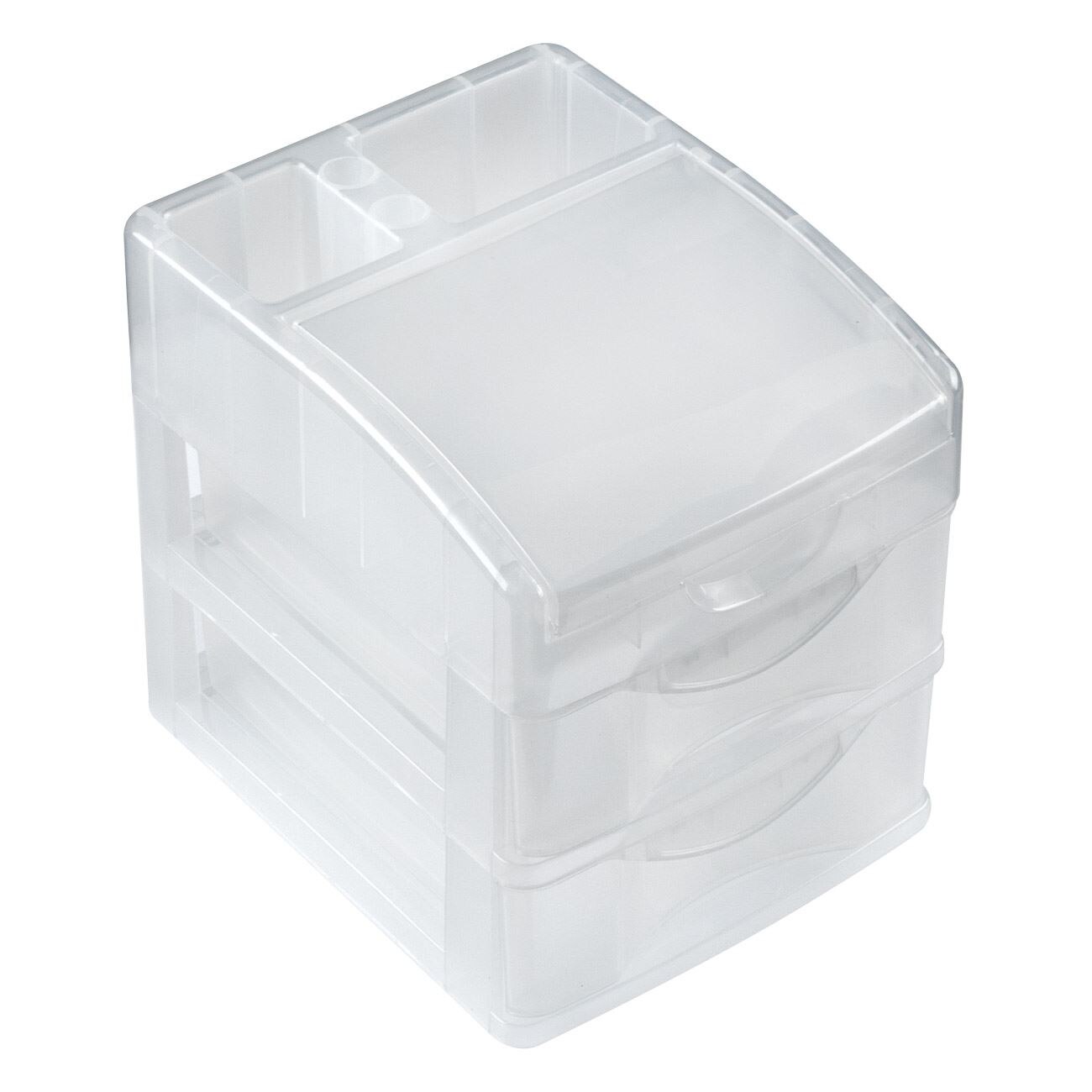 Etajera Zola®, din plastic, 15x12.5x15 cm, 3 compartimente, transparenta