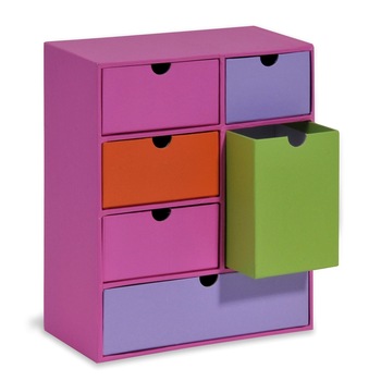 Cutie depozitare Zola®, din carton, 18x9x22 cm, 6 compartimente, multicolor Cutie depozitare Zola®, din carton, 18x9x22 cm, 6 compartimente, multicolor