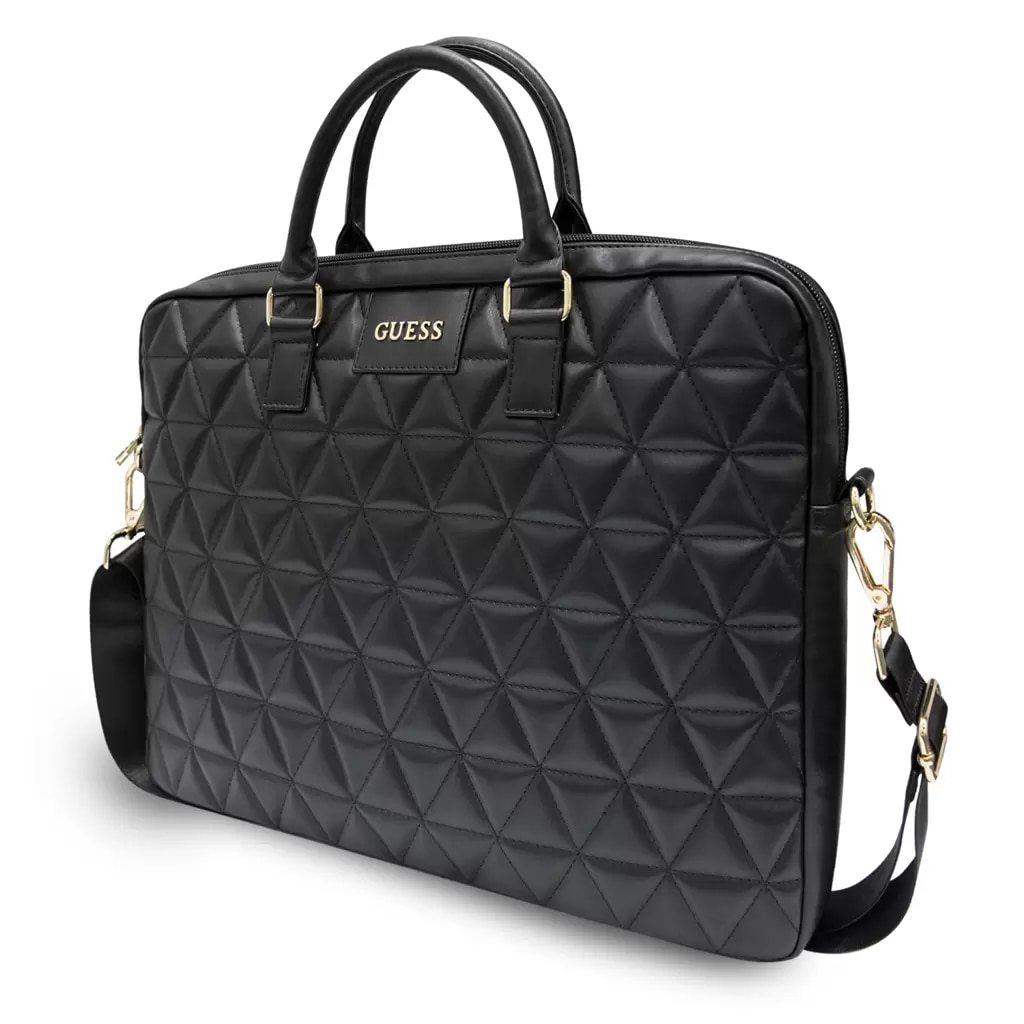 Geanta Guess Quilted compatibila cu laptop 16 inch Black