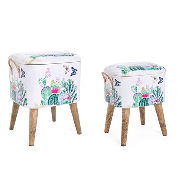 Set 2 tabureti tapiterie piele ecologica cu picioare lemn natur Forestis 34 cm x 28.5 cm x 42 h; 37.5 cm x 34.5 cm x 47 h Set 2 tabureti tapiterie piele ecologica cu picioare lemn natur Forestis 34 cm x 28.5 cm x 42 h; 37.5 cm x 34.5 cm x 47 h