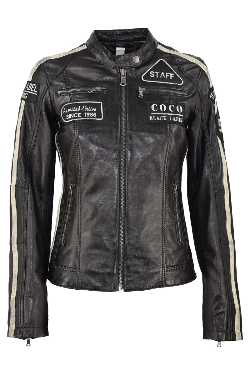 Geaca de piele Racing Girl CBL, Negru