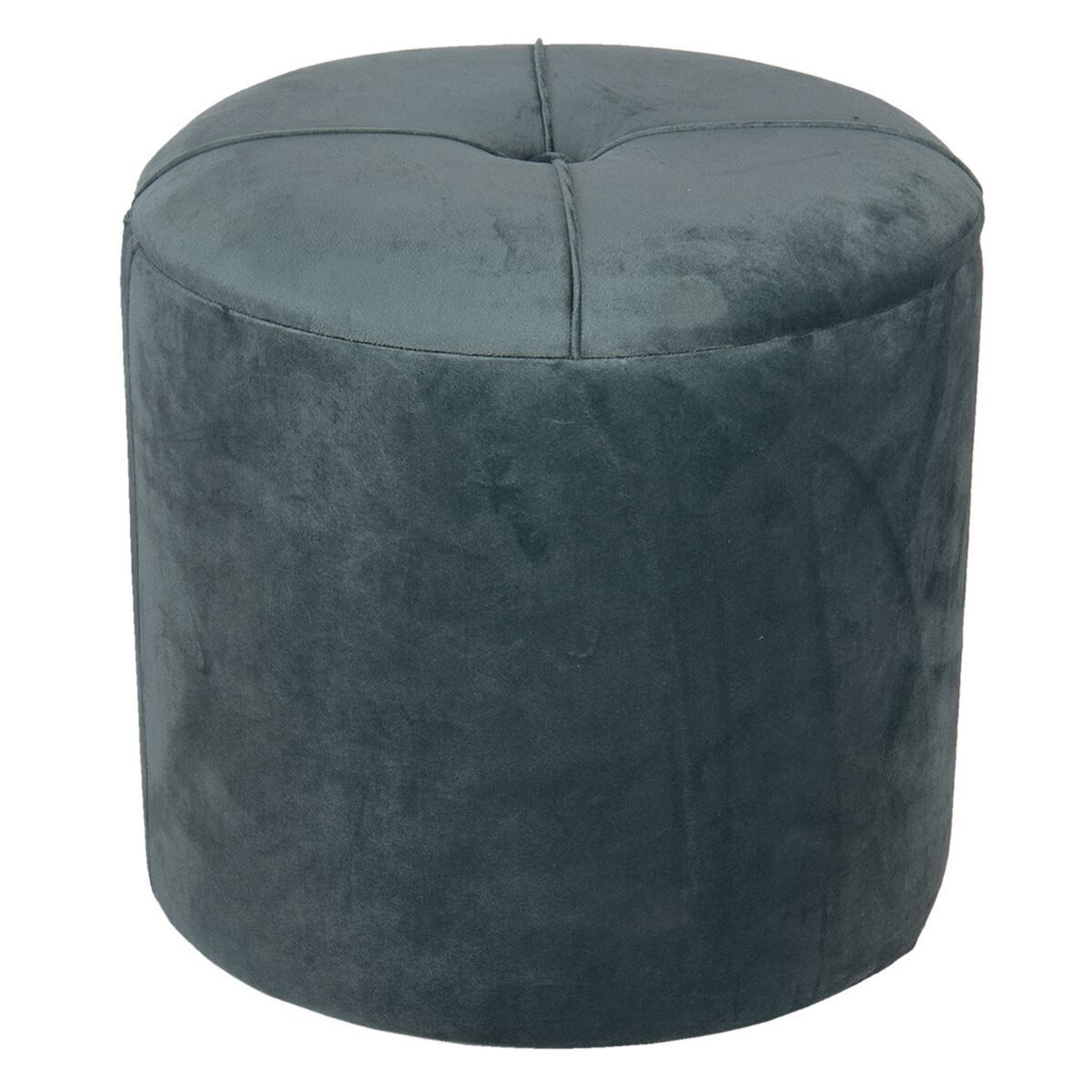 Taburet cu spatiu depozitare din catifea verde Ø 35 cm x 29 h