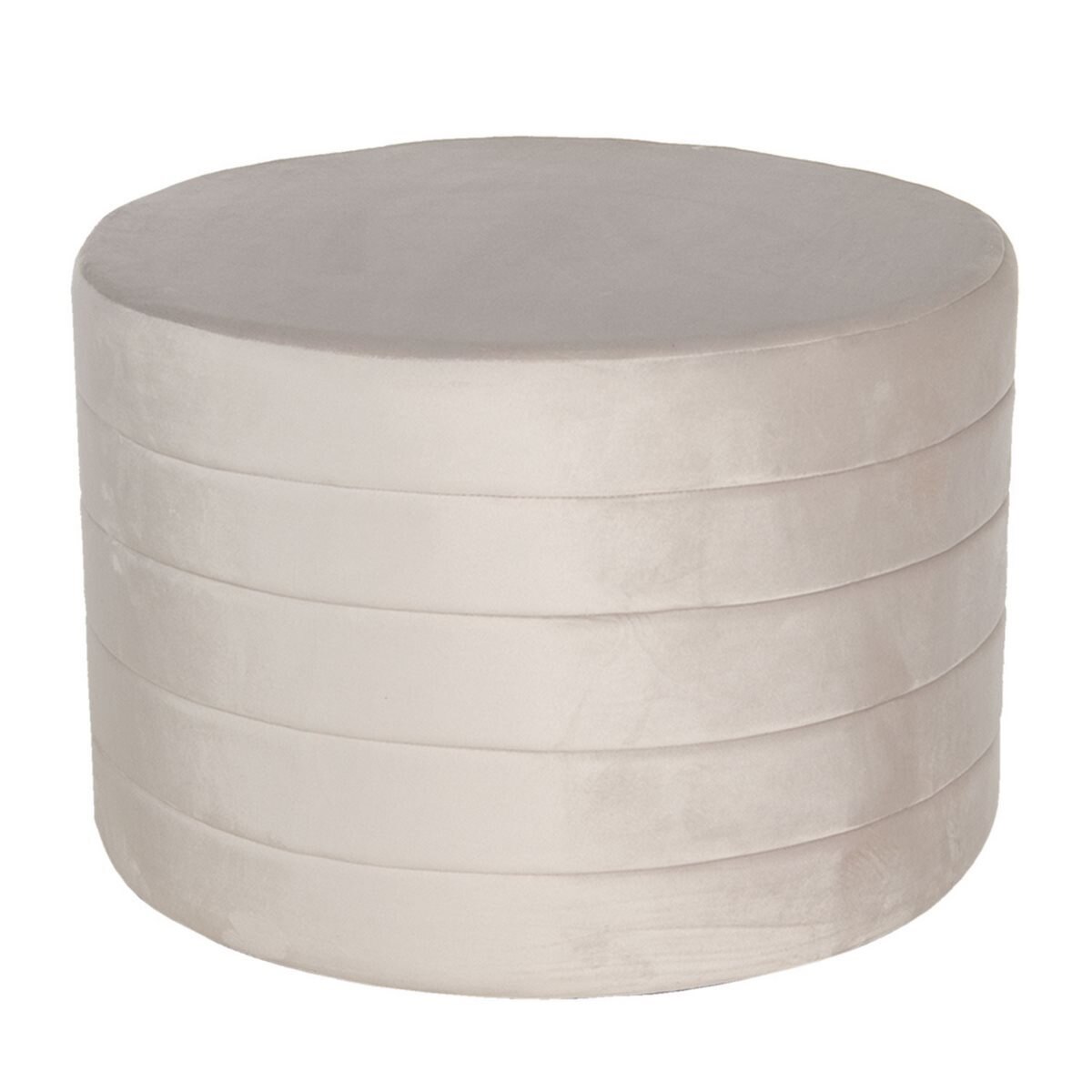 Taburet din catifea bej Ø 60 cm x 40 h