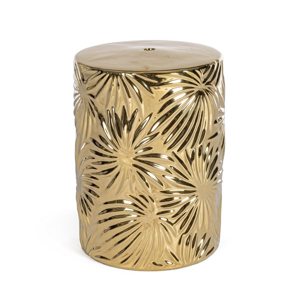 Taburet din ceramica aurie Sfinge Leaf Ø 33 cm x 46 h