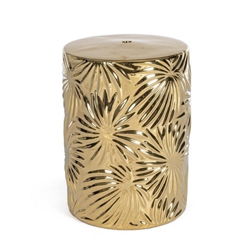 Taburet din ceramica aurie Sfinge Leaf Ø 33 cm x 46 h Taburet din ceramica aurie Sfinge Leaf Ø 33 cm x 46 h