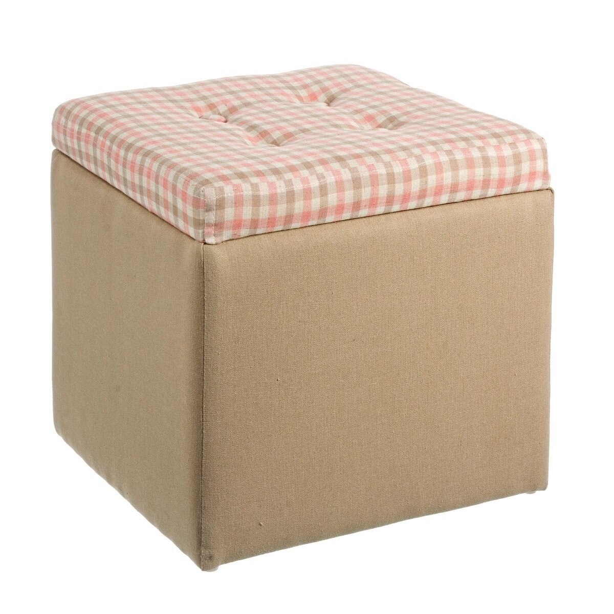 Taburet cu spatiu depozitare tapiterie textil Judy 32 cm x 32 cm x 30 h