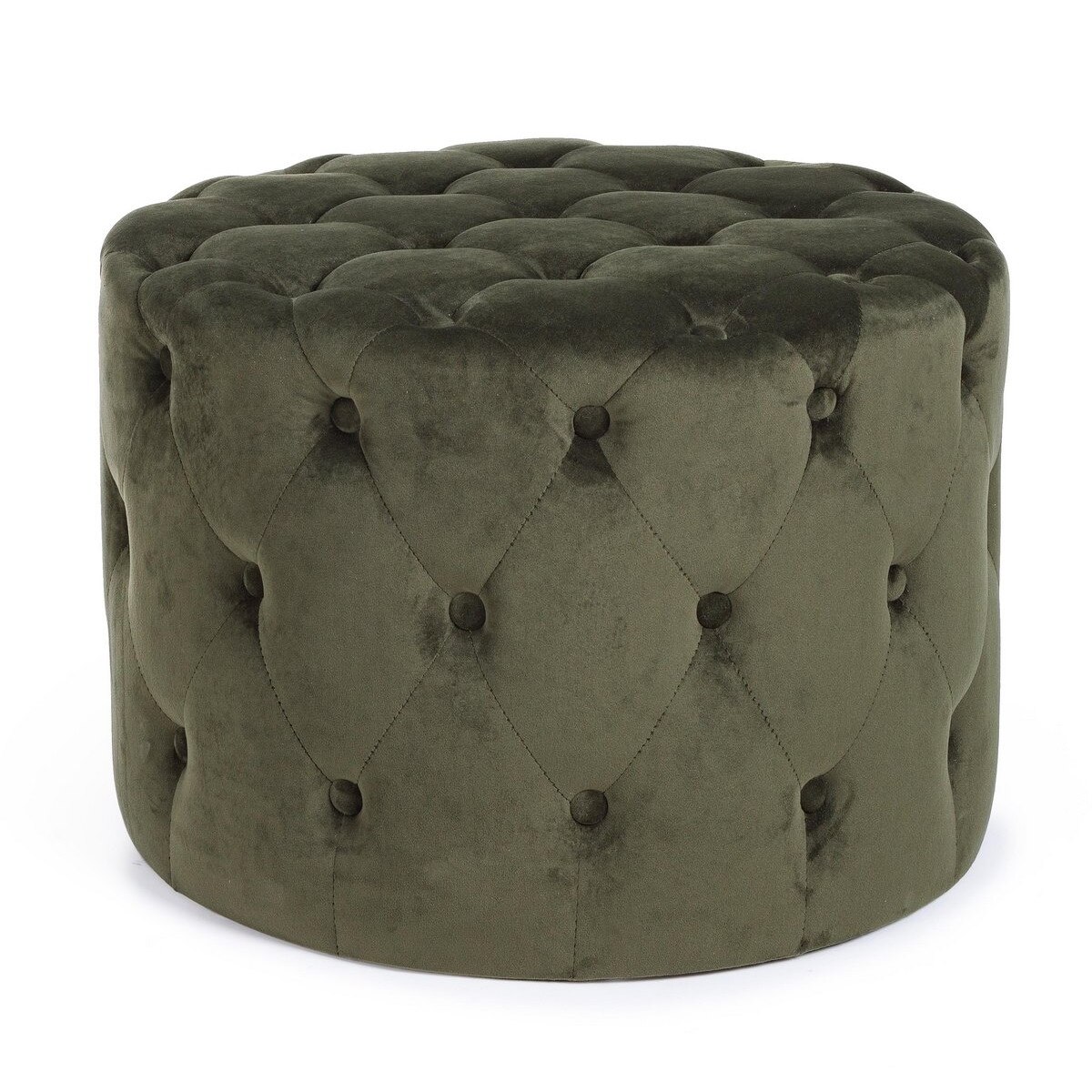 Taburet catifea verde Lorella Ø 60 cm x 42 h