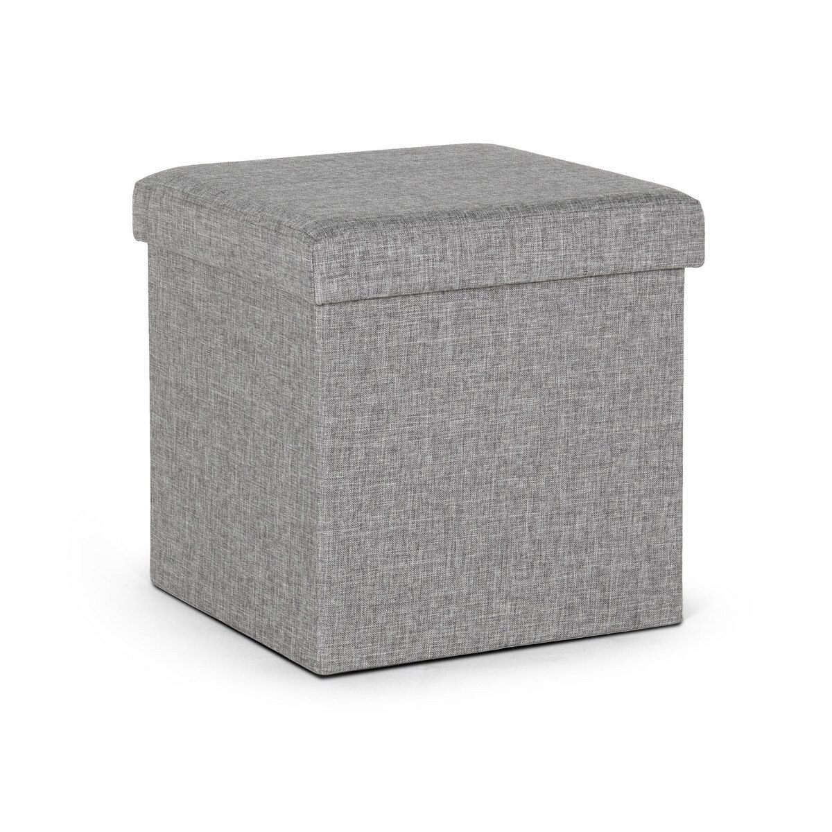 Taburet cu spatiu depozitare din stofa gri Cindy 38 cm x 38 cm x 38 h