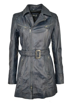 Palton scurt din piele Sara CBL, 40 EU, Albastru Palton scurt din piele Sara CBL, 40 EU, Albastru