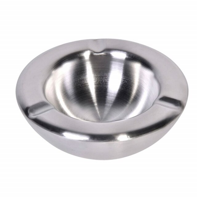 Scrumiera metalica Pufo Clasic, 14 cm, argintiu