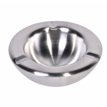 Scrumiera metalica Pufo Clasic, 14 cm, argintiu Scrumiera metalica Pufo Clasic, 14 cm, argintiu