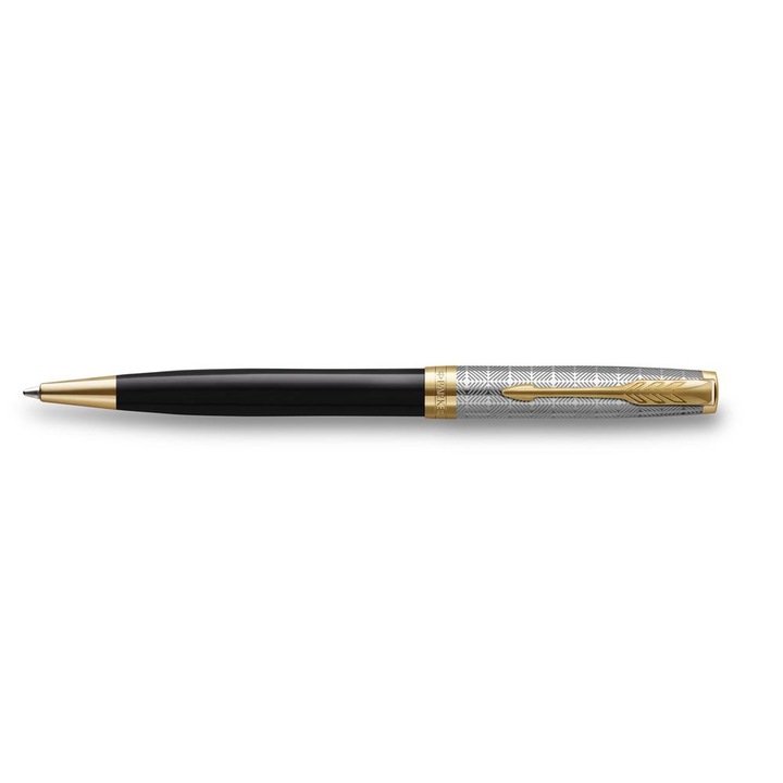 Pix PARKER Royal gtoll Sonnet Premium metal negru, clemă aurie