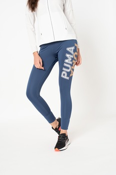 Puma, Colanti cu imprimeu logo si tehnologie DryCELL Modern Fold Up, Albastru inchis/ Oranj, L Puma, Colanti cu imprimeu logo si tehnologie DryCELL Modern Fold Up, Albastru inchis/ Oranj, L