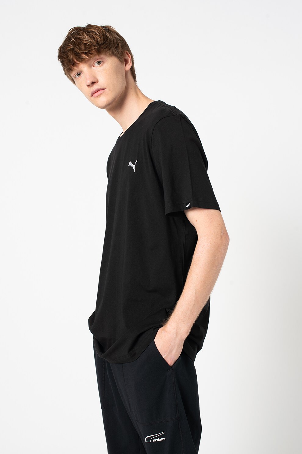 Puma, Tricou cu decolteu la baza gatului si dryCell Essentials, Negru, XL