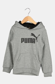 Puma, Hanorac regular fit cu logo supradimensionat, Gri inchis melange/Negru Puma, Hanorac regular fit cu logo supradimensionat, Gri inchis melange/Negru