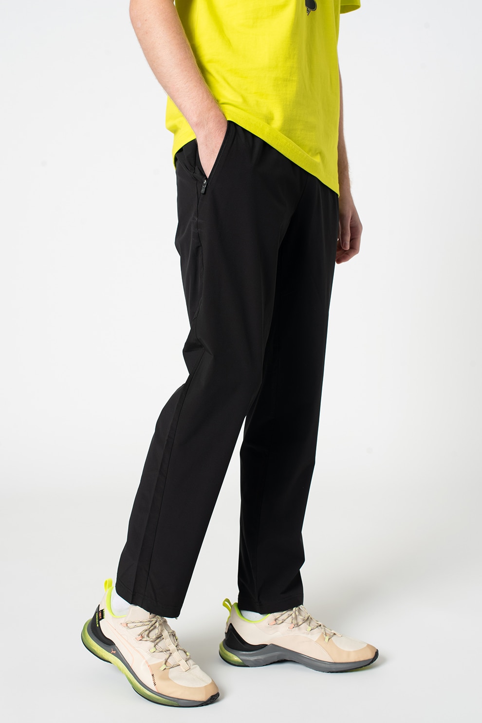 Puma, Pantaloni sport cu logo RT Woven, Negru