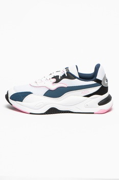 Puma, Pantofi sport unisex colorblock RS-2K Von Dutch, Alb/Bleumarin/Roz Puma, Pantofi sport unisex colorblock RS-2K Von Dutch, Alb/Bleumarin/Roz