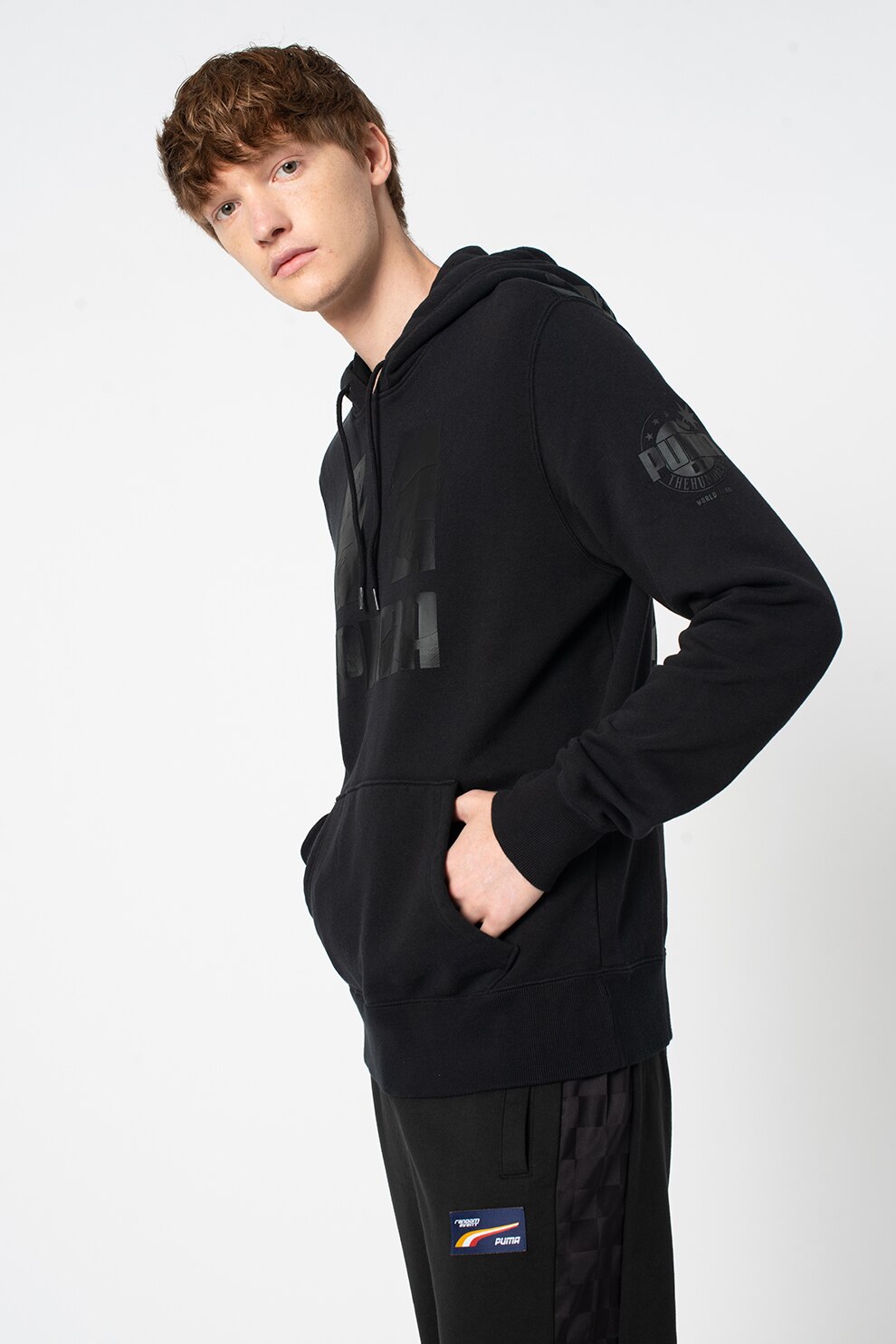 Puma, Hanorac cu buzunar kangaroo si snur, Negru