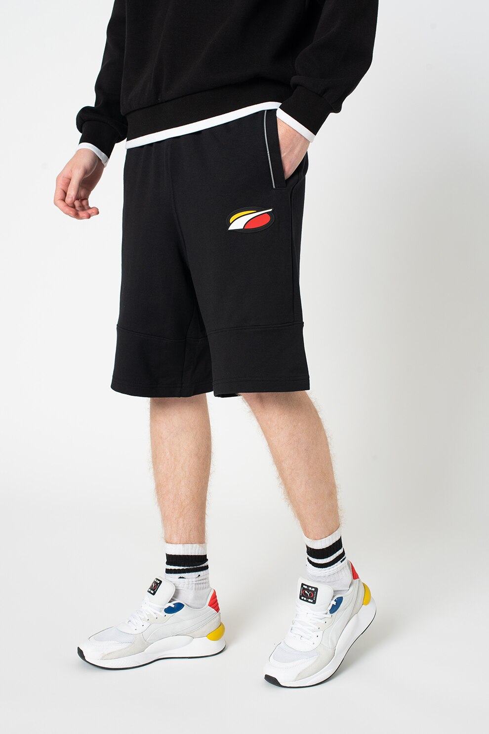 Puma, Bermude cu snur si buzunare laterale, Negru